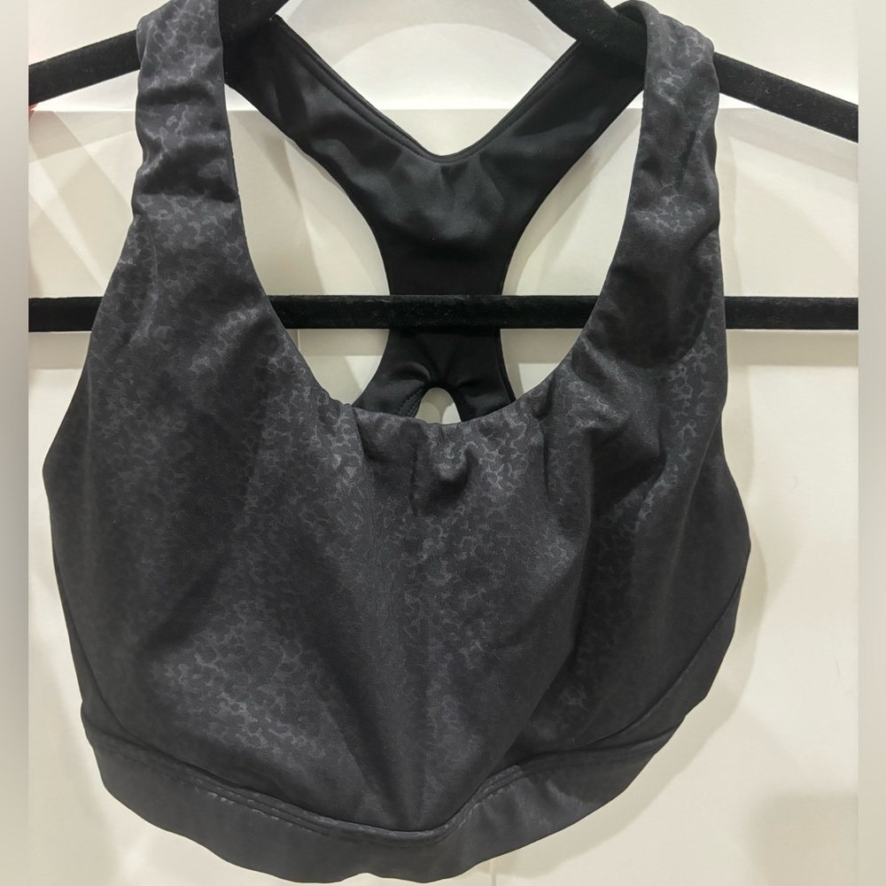Athleta black cheetah print sports bra